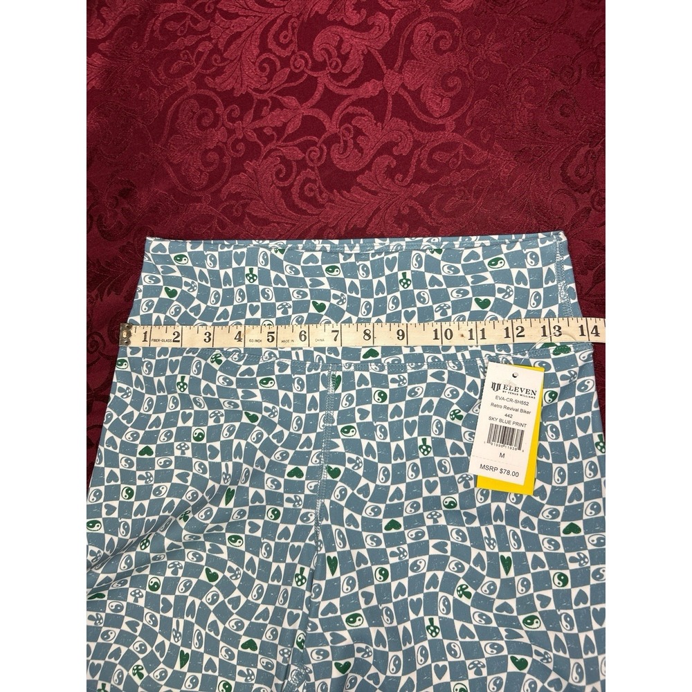 Eleven By Venus Williams Sky Blue Print Retro Revival Biker Shorts Medium- NWT - Picture 3 of 7